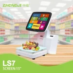 newpos ts7 + barkod yazıcı İntel celeron n4000 15 inc led ekran 4gb ram terazi pos barkod yazıcılı